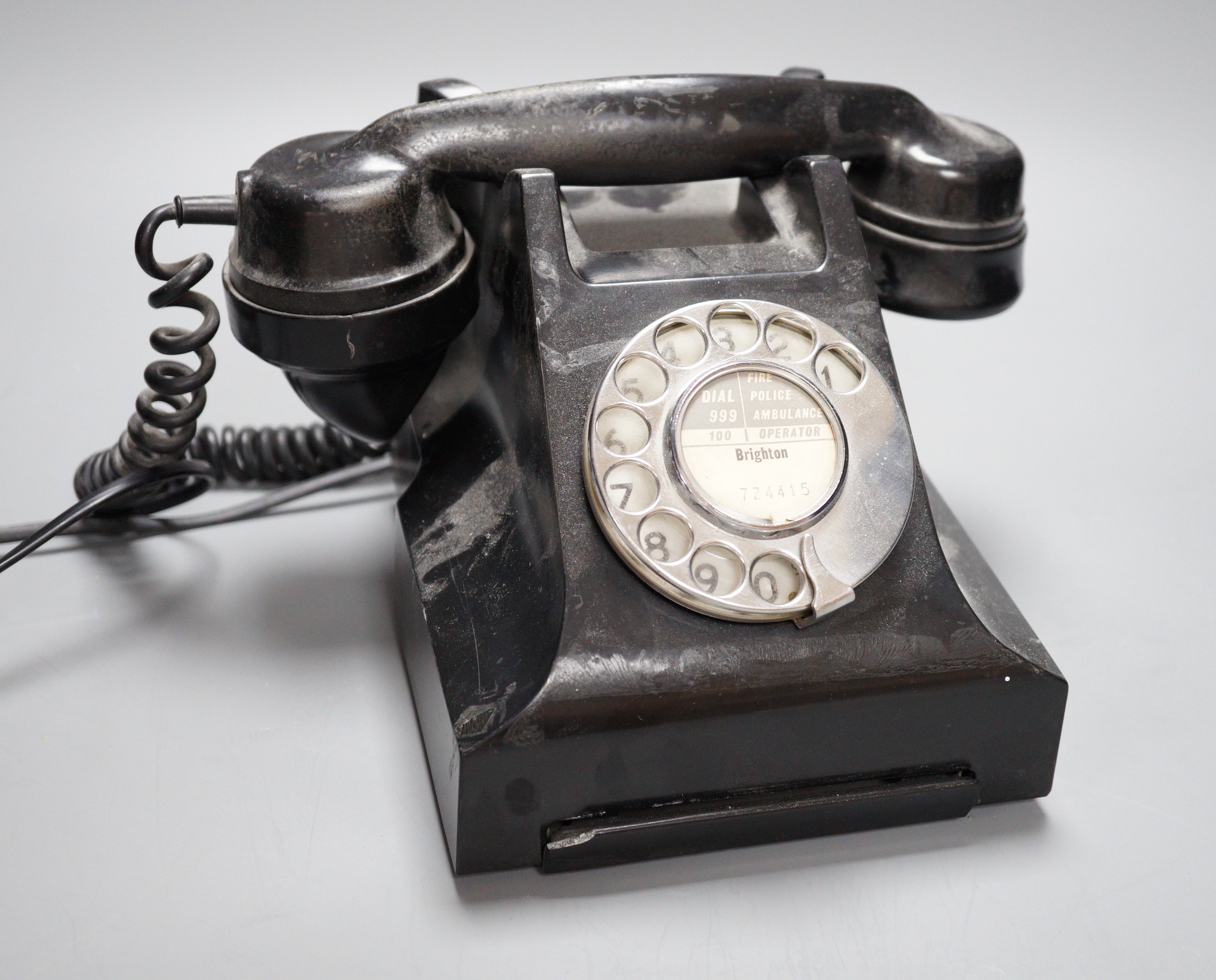 A vintage Bakelite telephone